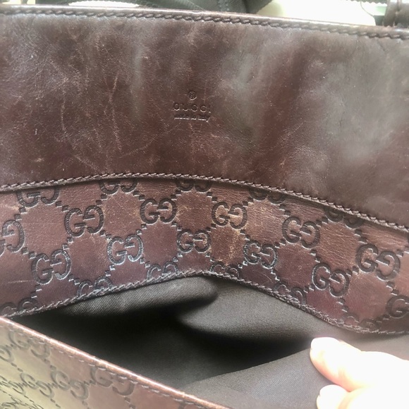 Gucci Messenger Bag - GG monogram brown leather cross body - Picture 5 of 9